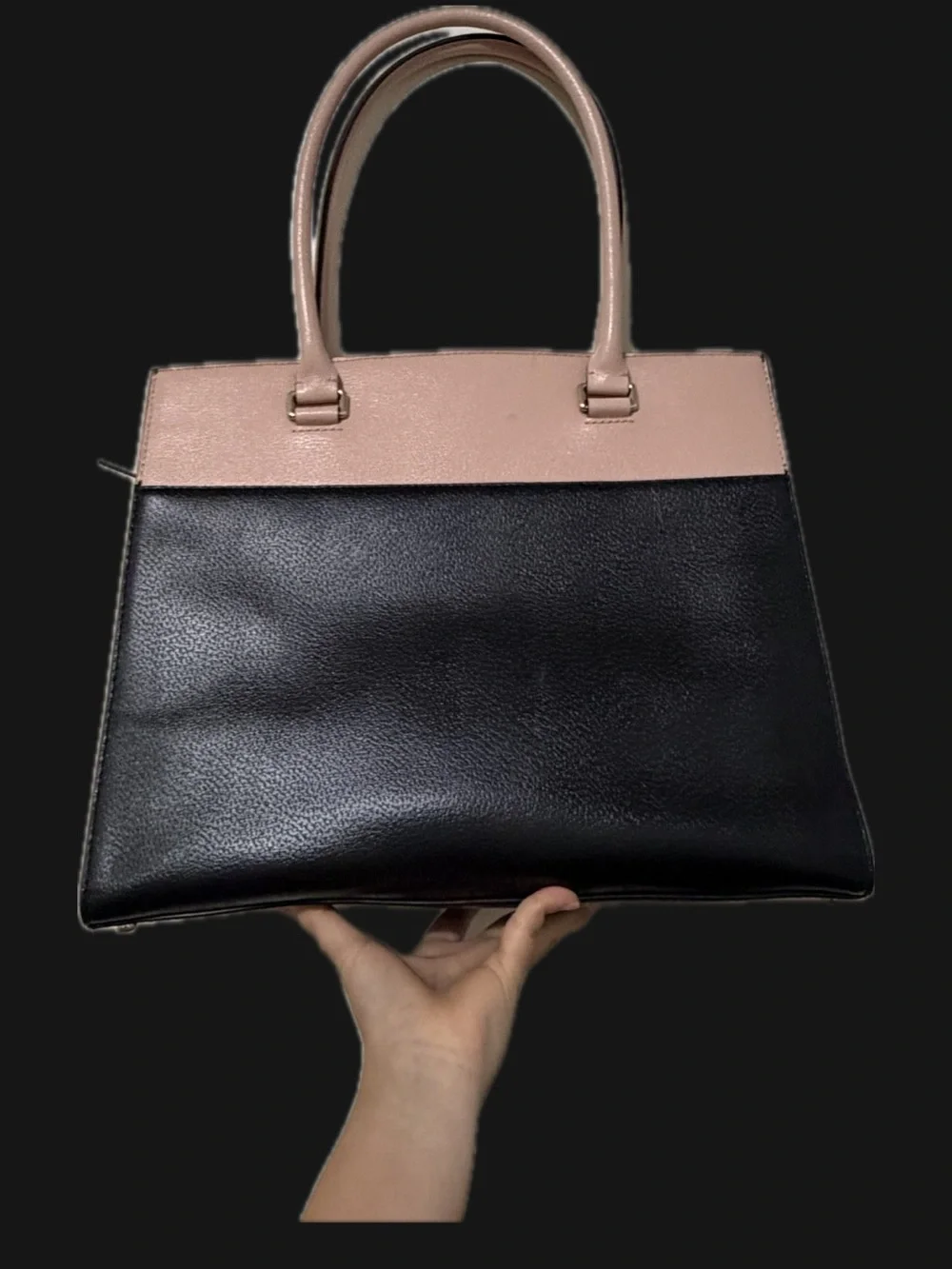 kate spade Black and Blush Two-Tone Satchel